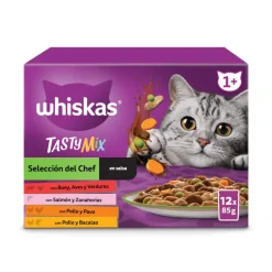 Whiskas Tasty Mix Selección del Chef en Salsa sobre para gatos New