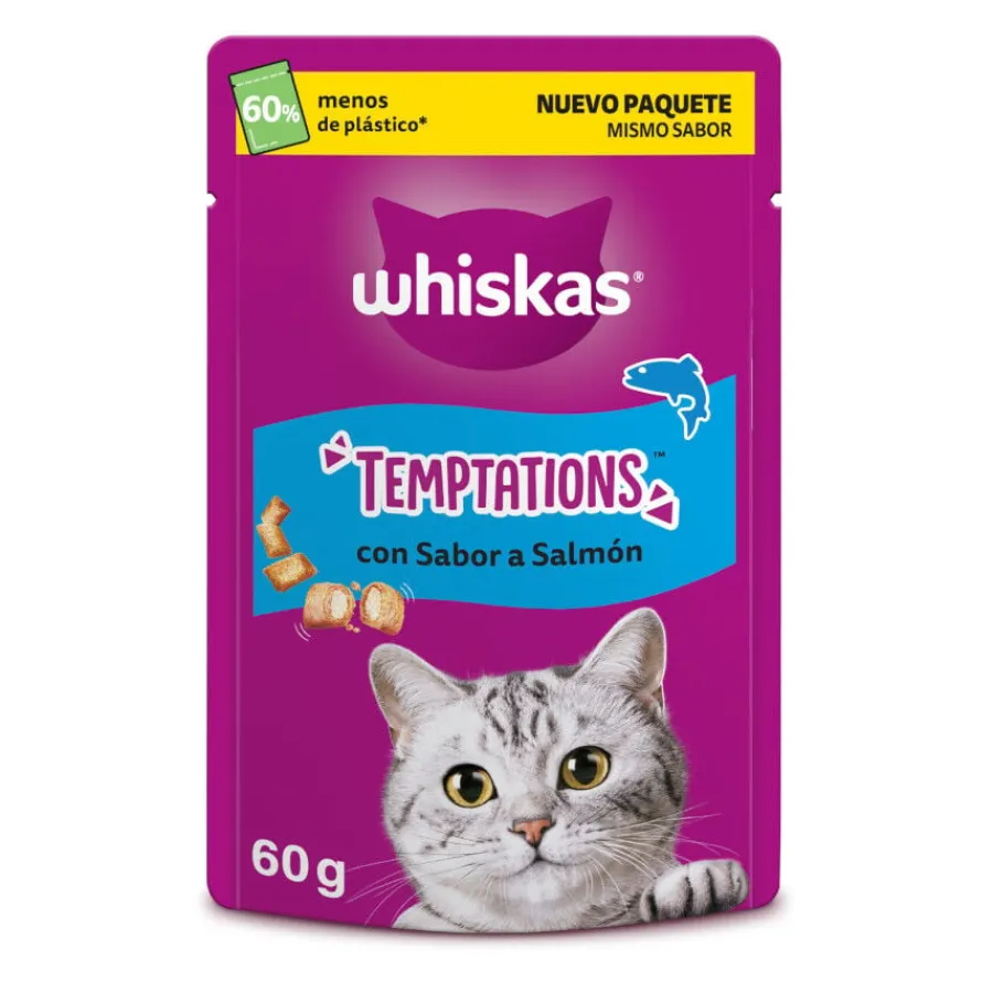 Whiskas Temptations Snacks Salmón para Gatos Clearance