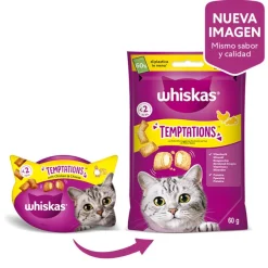 Whiskas Temptations Snacks Pollo y Queso para Gatos Outlet
