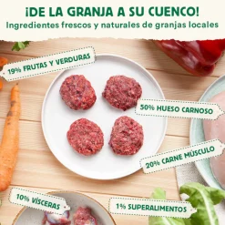 Wild Balance Menú Barf pavo con verduras comida congelada para perros Outlet