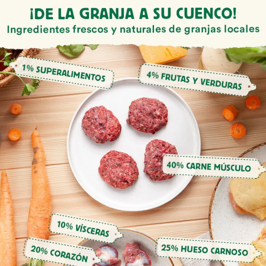 Wild Balance Menú Barf pollo con verduras comida congelada para gatos