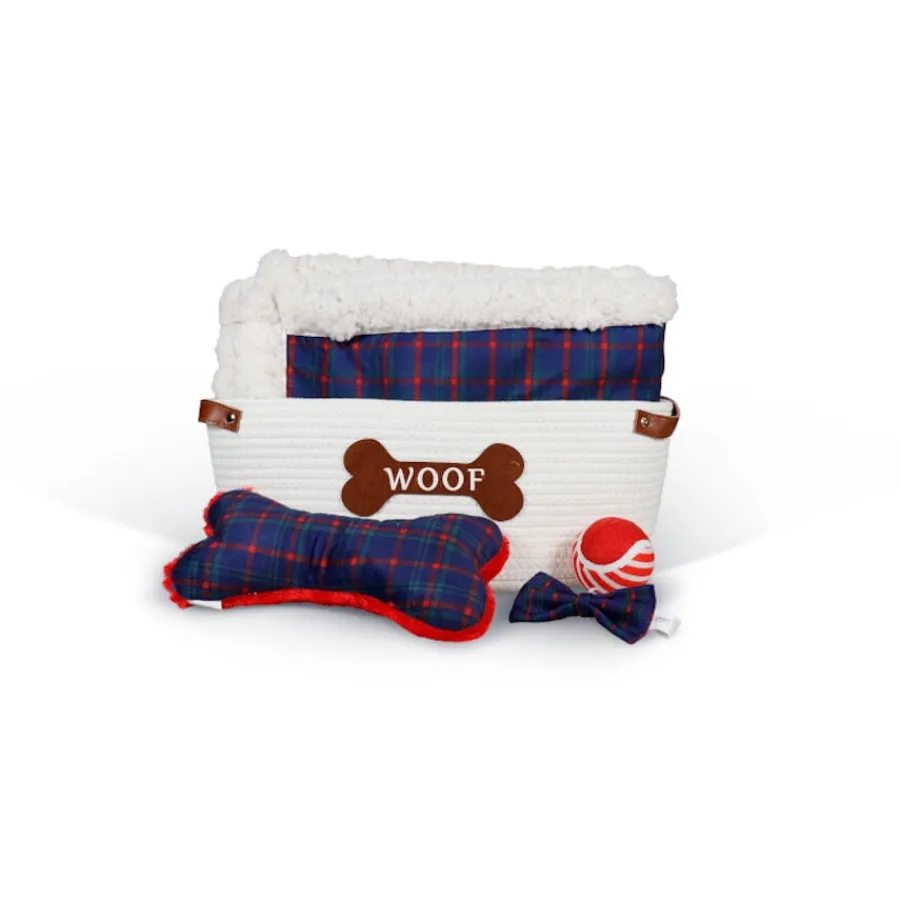 Wonder Christmas Cesta Navideña de juguetes para perros Clearance