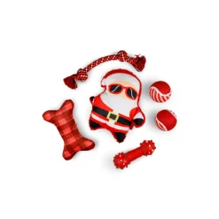 Wonder Christmas Santa Rock Set de juguetes para perros New