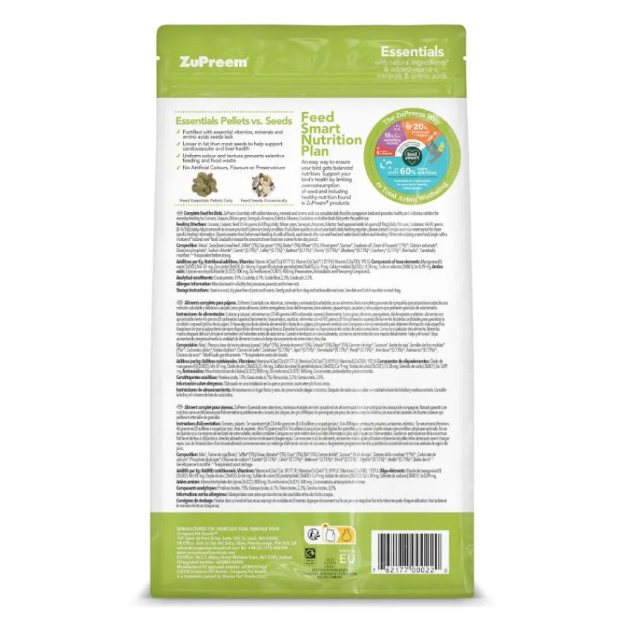 ZuPreem Essentials Medium Large & Large pienso para pájaros Hot